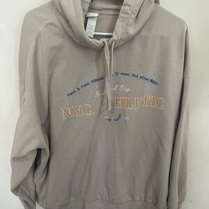 H&M Beige NYC Athletic Hoodie